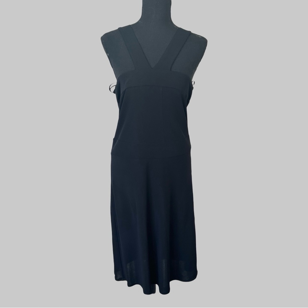 Kookai Black V Neck Draped Flared Evening Dress